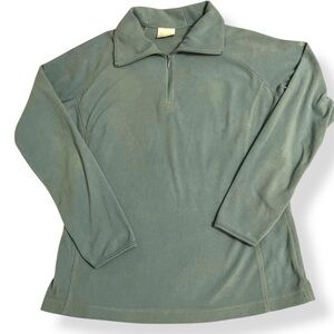 Columbia Women’s Fleece 1/4 Zip Jacket Green Blue Lightweight Sweatshirt Size L